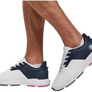 G/FORE MG4 White and Navy Casual Sneakers